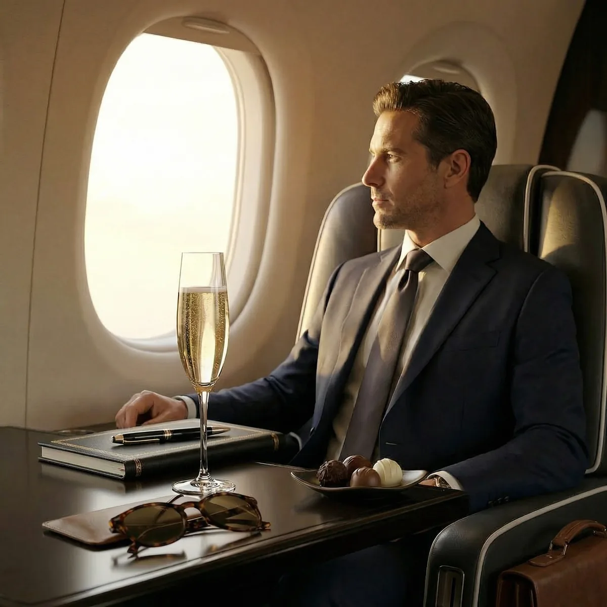 Pasajero LexJets Elite a bordo